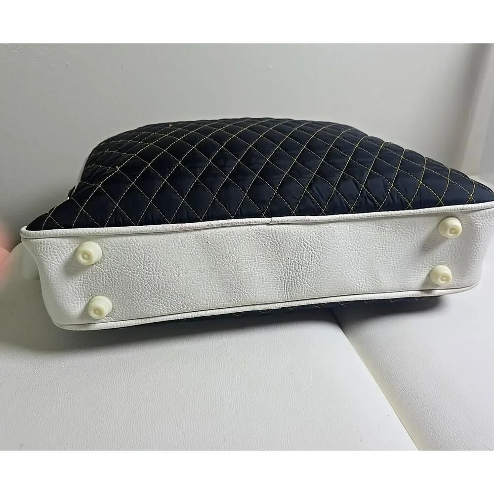 PEGASUS Carry On Handbag Quilted Black Structured Travel Bag Organizer Pockets